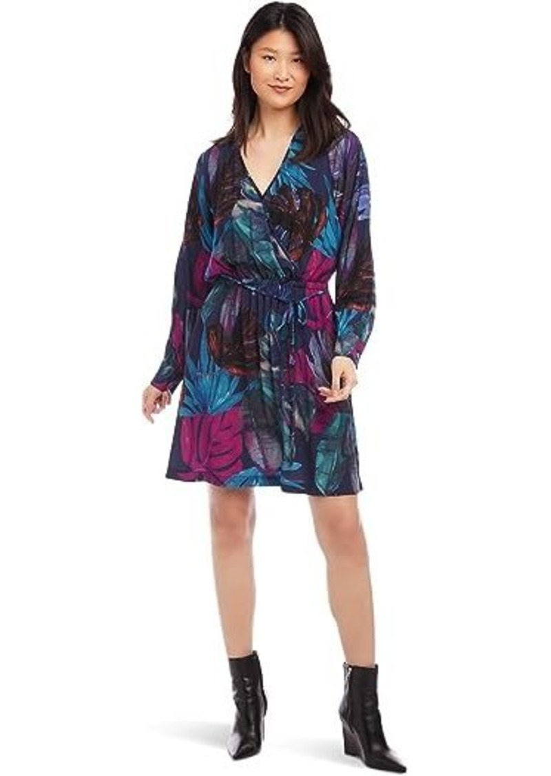 Karen Kane Long Sleeve Faux Wrap Dress