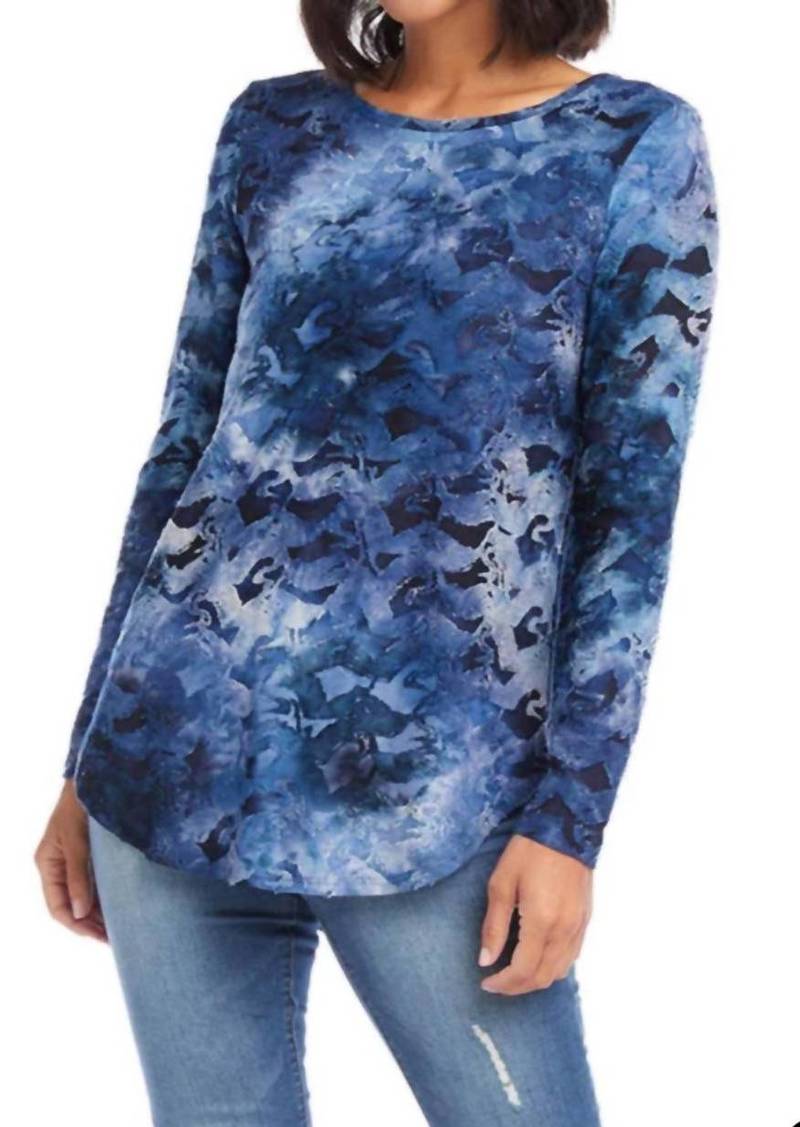 Karen Kane On Holiday T/d Burnout Top In Blue