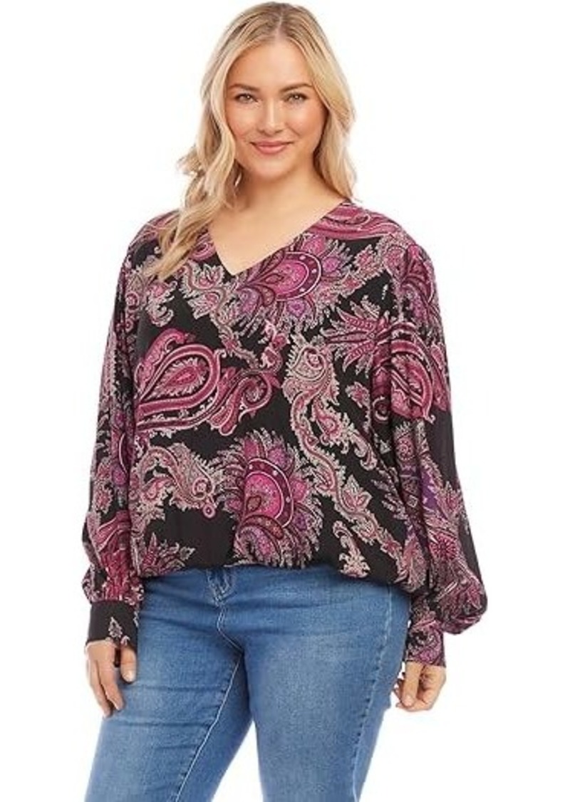 Karen Kane Plus Size V-Neck Blouse