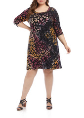 Karen Kane Tie Dye Burnout Leopard Spot Dress