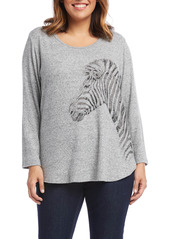Plus Size Women's Karen Kane Zebra Sweater