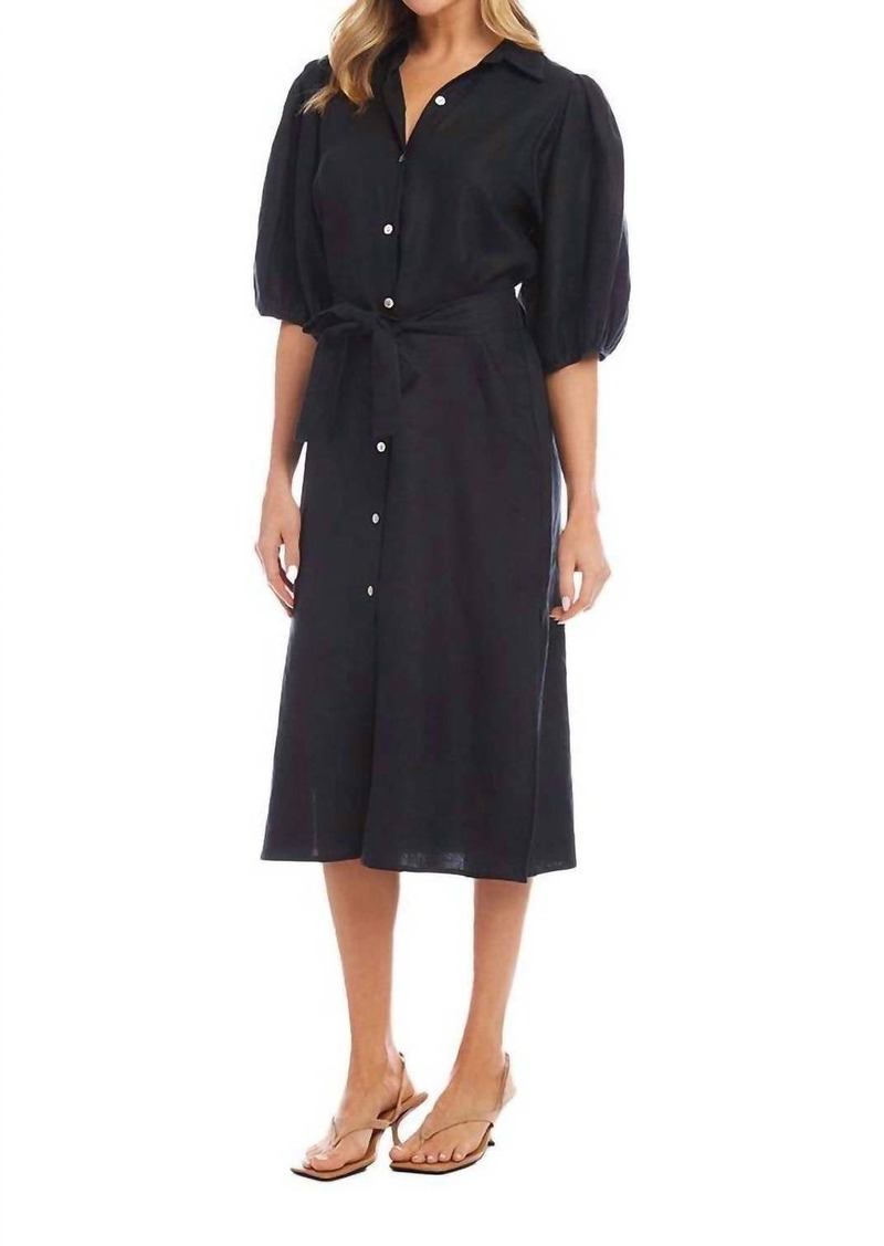 Karen Kane Puff Sleeve Shirtdress In Black