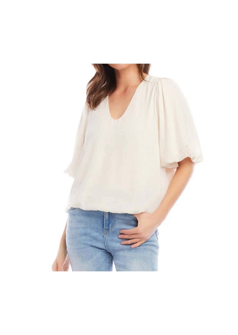 Karen Kane Puff Sleeve Top In Ivory