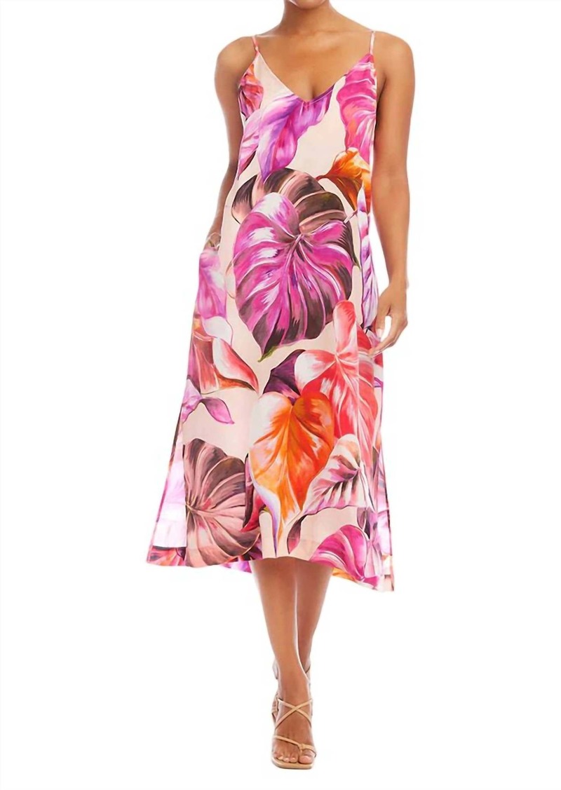 Karen Kane Side Slit Midi Dress In Print