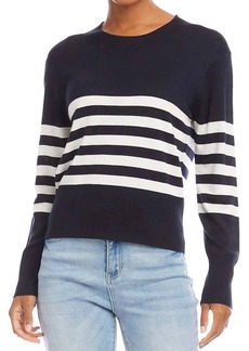 Karen Kane Stripe Sweater In Navy