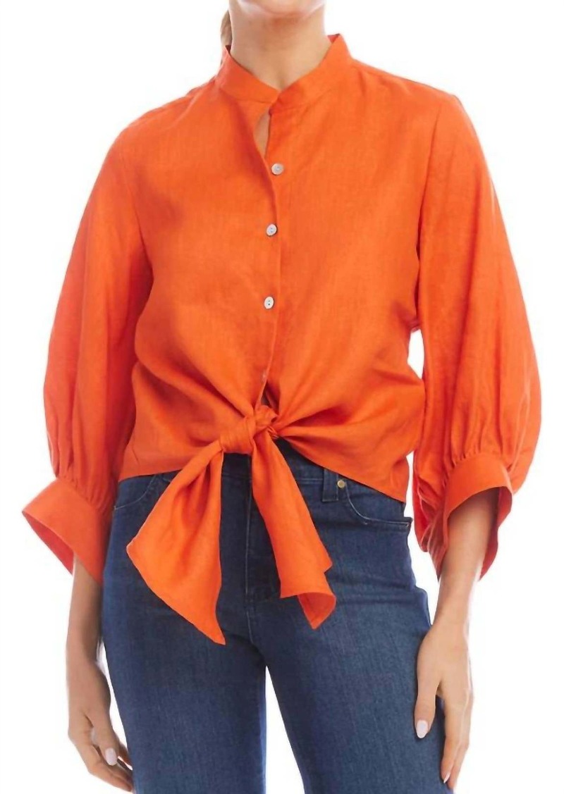 Karen Kane Tie-Front Top In Orange