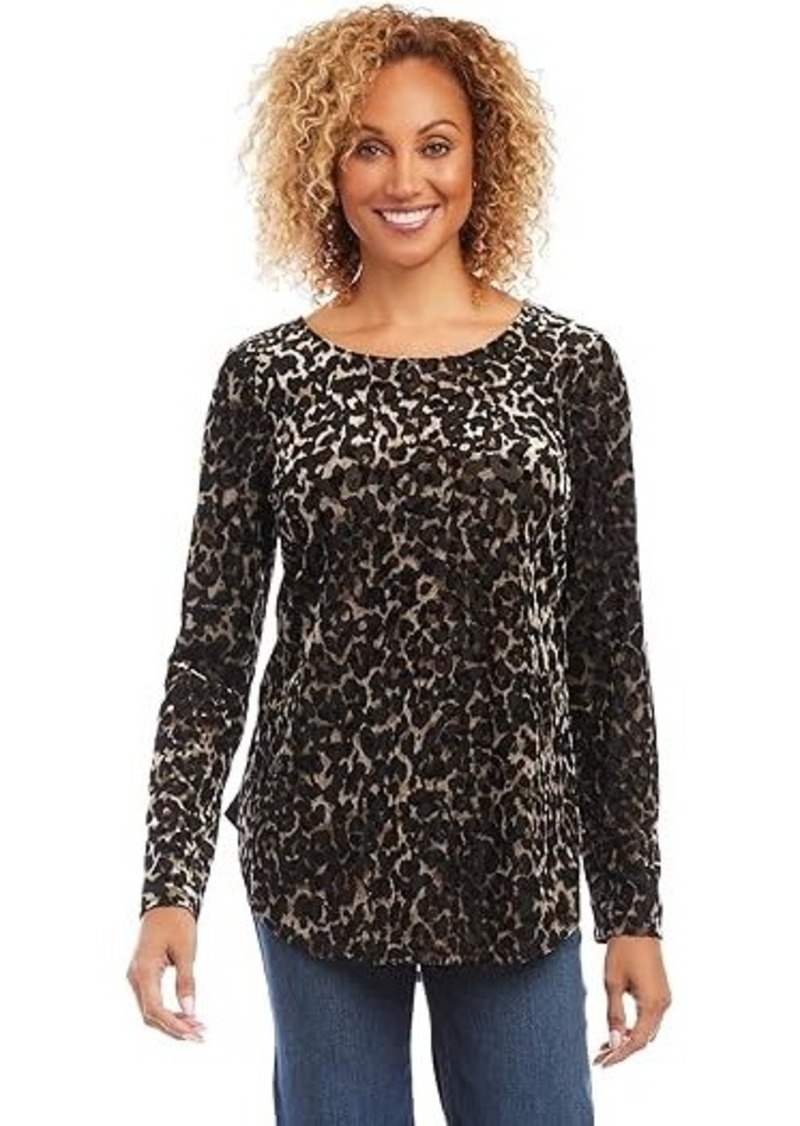 Karen Kane Velvet Burnout Shirttail Top