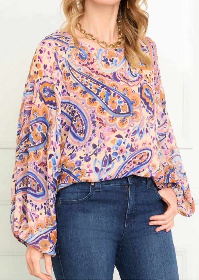 Karen Kane Women's Blouson Top In Paisley