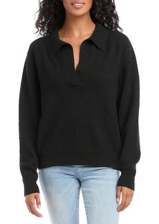 Karen Kane Womens Collared Ribbed Pullover Sweater
