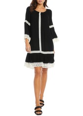 Karen Kane Womens Crinkled Lace Shift Dress