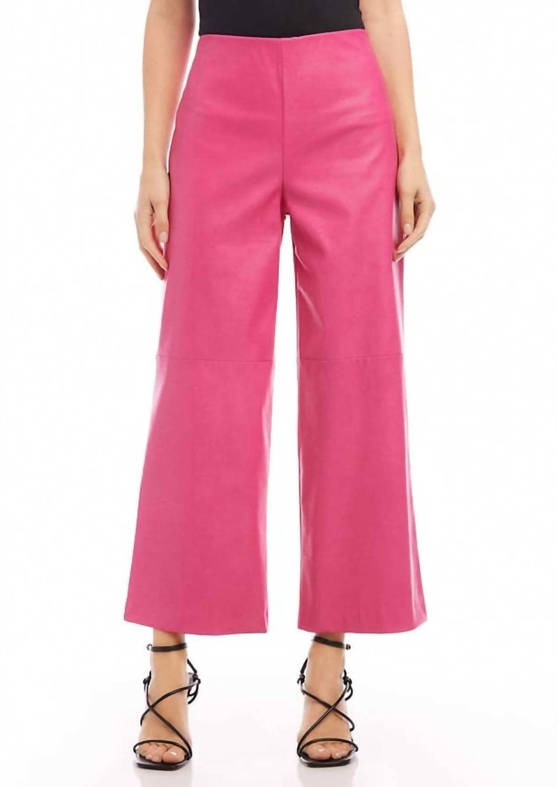 Karen Kane Women's Cropped Vegan Leather Pants In Hot Pink