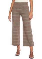 Karen Kane Womens Plaid High Waist Cropped Pants