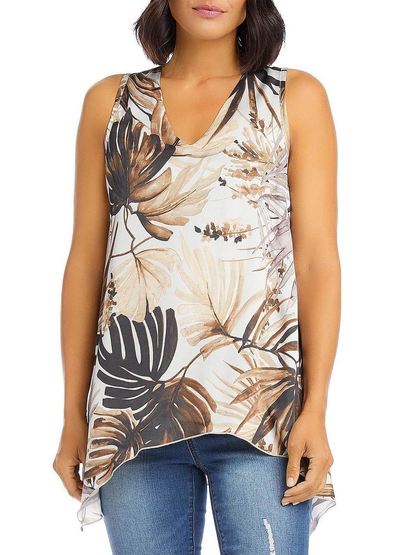 Karen Kane Womens Printed V-Neck Tank Top