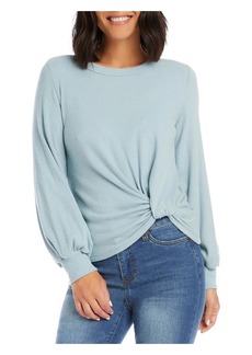 Karen Kane Womens Ribbed Knit Twist Front Pullover Top