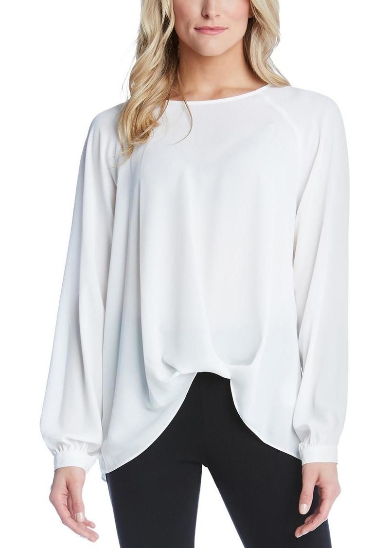 Karen Kane Womens Solid Twist Blouse