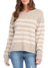 Karen Kane Womens Striped Knit Crewneck Sweater