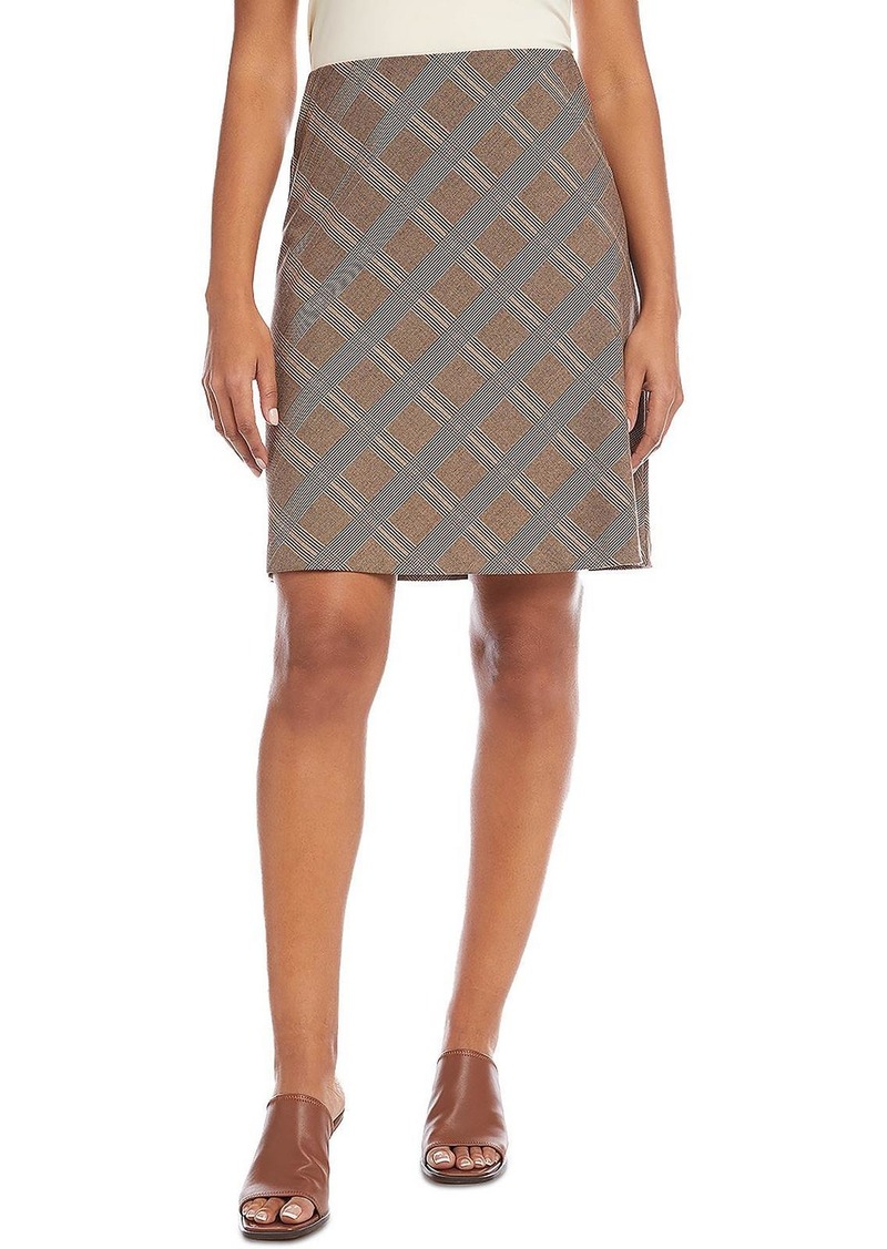 Karen Kane Womens Woven Plaid A-Line Skirt