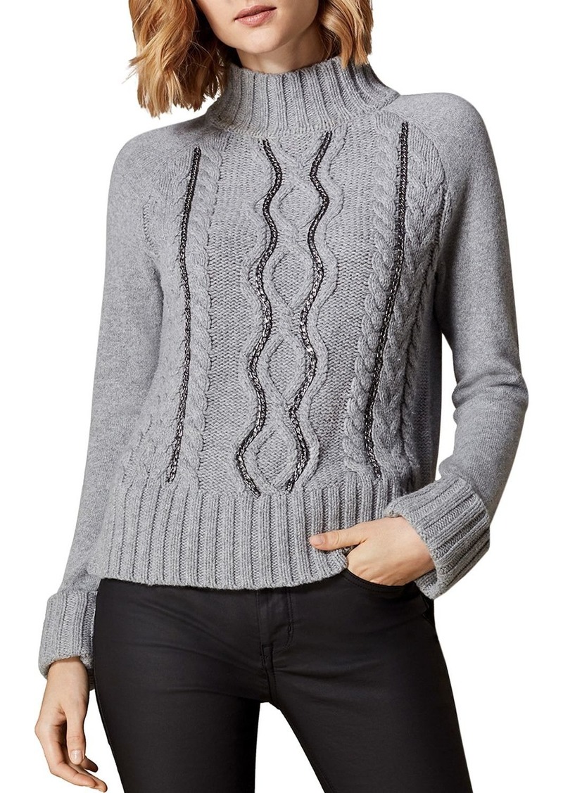 Karen Millen KAREN MILLEN Chain-Trim Cable-Knit Sweater | Sweaters