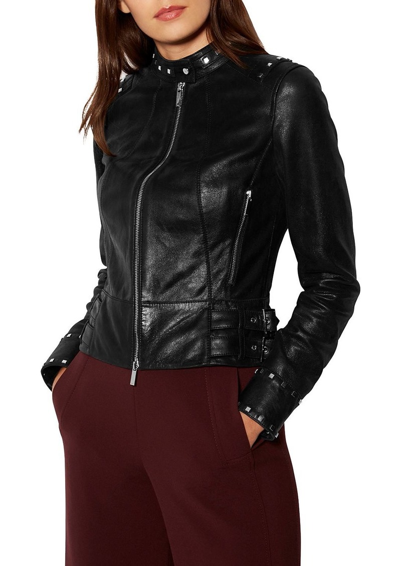 Karen Millen KAREN MILLEN Studded Leather Jacket | Outerwear
