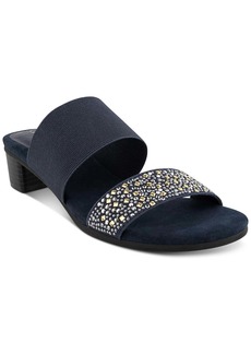 Karen Scott Edeth Womens Embellished Slip-On Slide Sandals