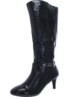 Karen Scott Hanna Womens Faux Leather Tall Knee-High Boots