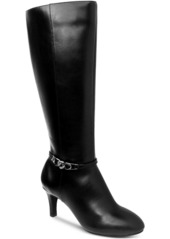 Karen Scott Hanna Womens Faux Leather Tall Mid-Calf Boots
