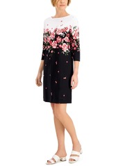 Karen Scott 3/4-Sleeve Floral Dress, Created for Macy's