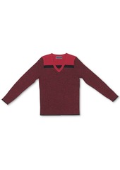 Karen Scott Cotton Colorblocked V-Neck Sweater, Created for Macy's