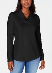 Karen Scott Cotton Shawl-Collar Top, Created for Macy's