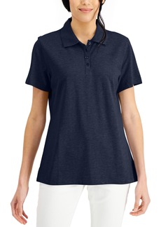 Karen Scott Cotton Short Sleeve Polo Shirt, Created for Macy's - Intrepid Blue