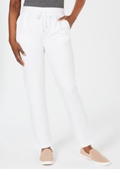 Karen Scott Petite Drawstring Active Pants, Created for Macy's - Bright White