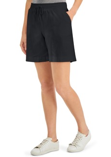 Karen Scott Petite Knit Shorts, Created for Macy's - Deep Black