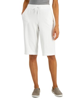Karen Scott Knit Skimmer Shorts, Created for Macy's - Bright White