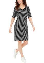 Karen Scott Mitered-Stripe Dress, Created for Macy's