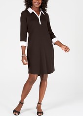 Karen Scott Petite Cotton Woven Collared Dress, Created for Macy's