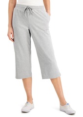 Karen Scott Knit Capri Pull on Pants, Created for Macy's - Smoke Grey Heather