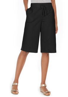 Karen Scott Petite Knit Skimmer Shorts, Created for Macy's - Deep Black