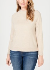 Karen Scott Luxsoft Zip-Back Mock-Neck Sweater, Created for Macy's