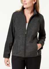 Karen Scott Petite Princess-Seam Zeroproof Zip-Front Jacket, Created for Macy's - Charcoal Heather