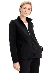 Karen Scott Petite Princess-Seam Zeroproof Zip-Front Jacket, Created for Macy's - Deep Black