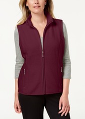 Karen Scott Petite Princess-Seam Zeroproof Zip-Front Vest, Created for Macy's - Malbec