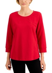 Karen Scott Seamed French Terry Top, Created for Macy's