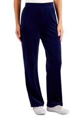 Karen Scott Petite Velour Pants, Created for Macy's - Intrepid Blue
