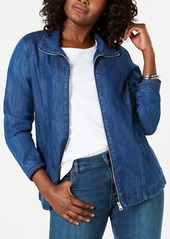 Karen Scott Petite Zip-Front Jean Jacket, Created for Macy's
