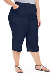 Karen Scott Plus Size Button-Cuff Capri Pants, Created for Macy's