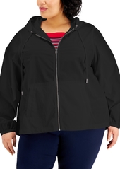 Karen Scott Plus Size Cotton Hooded Jacket, Created for Macy's