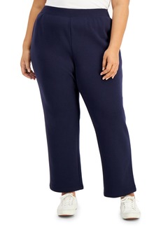 Karen Scott Plus Size Fleece Pants, Created for Macy's - Intrepid Blue