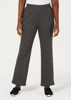 Karen Scott Petite Fleece Pants, Created for Macy's - Charcoal Heather