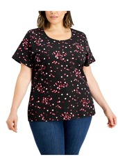 Karen Scott Plus Size Heart-Print T-Shirt, Created for Macy's