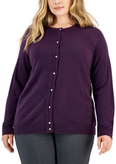 Karen Scott Plus Size Luxe Soft Cardigan, Created for Macy's